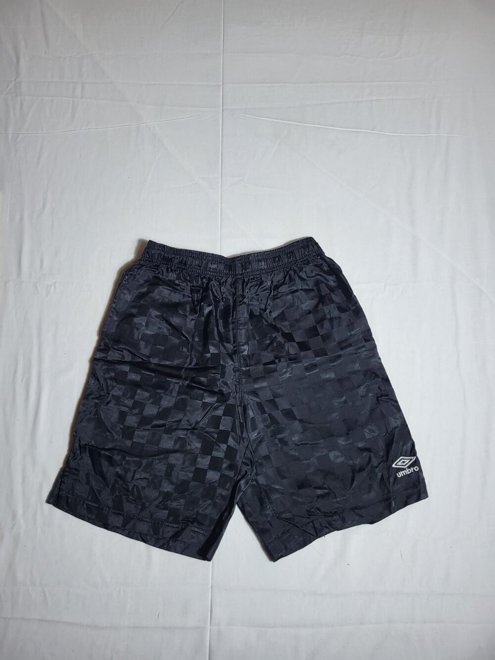 Umbro Youth XL 16/18 Black Checkered Soccer Athletic Shorts Mesh Lined